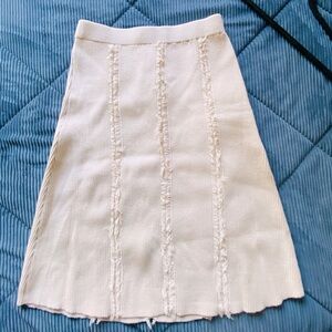 Cream Colored Knee Length Skirt